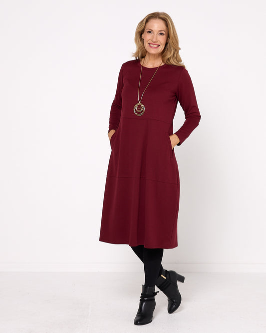 Rita Pocket Dress - Burgundy