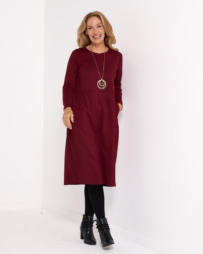 Rita Pocket Dress - Burgundy