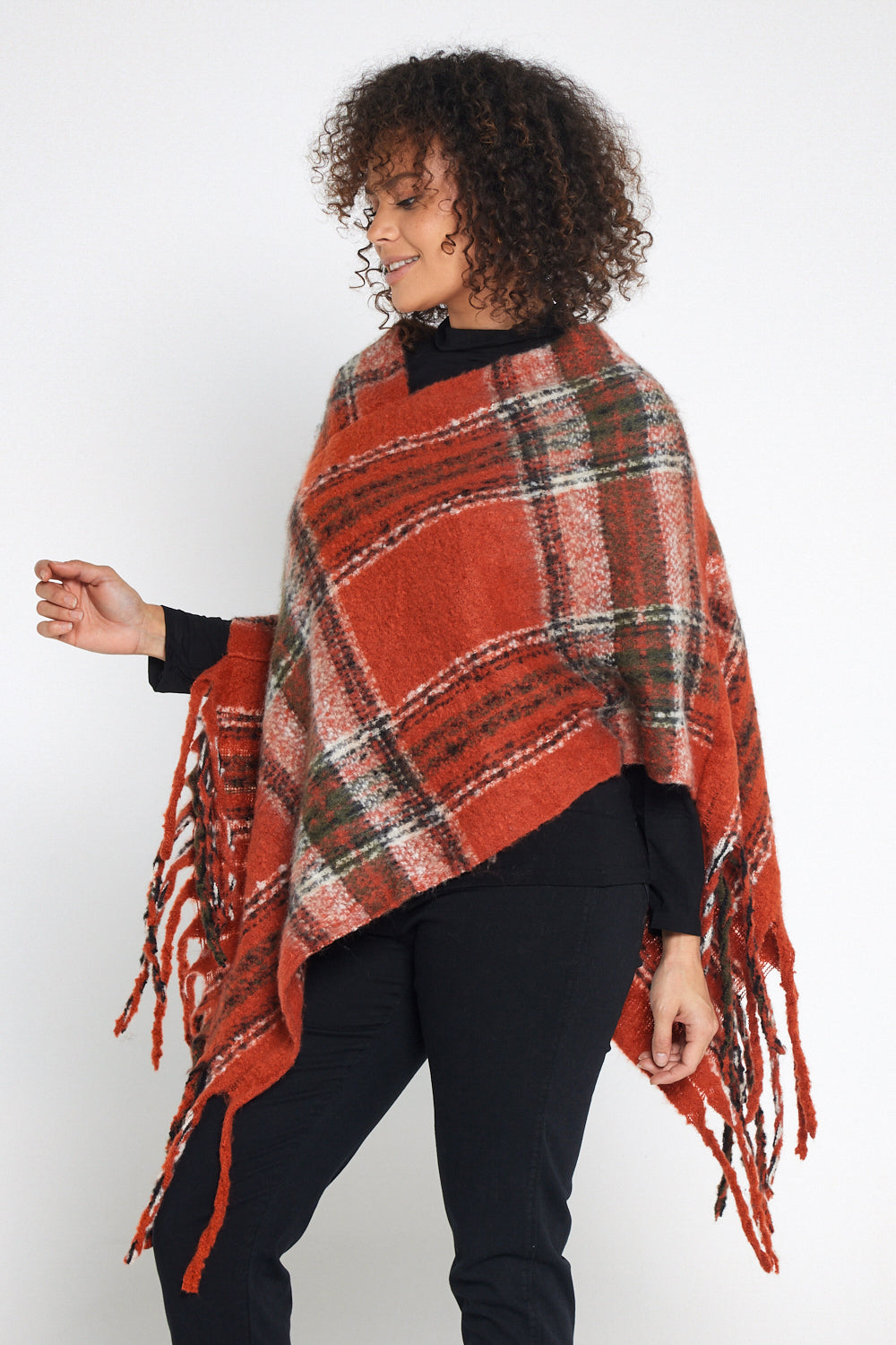 Payton Super Soft Poncho - Rust