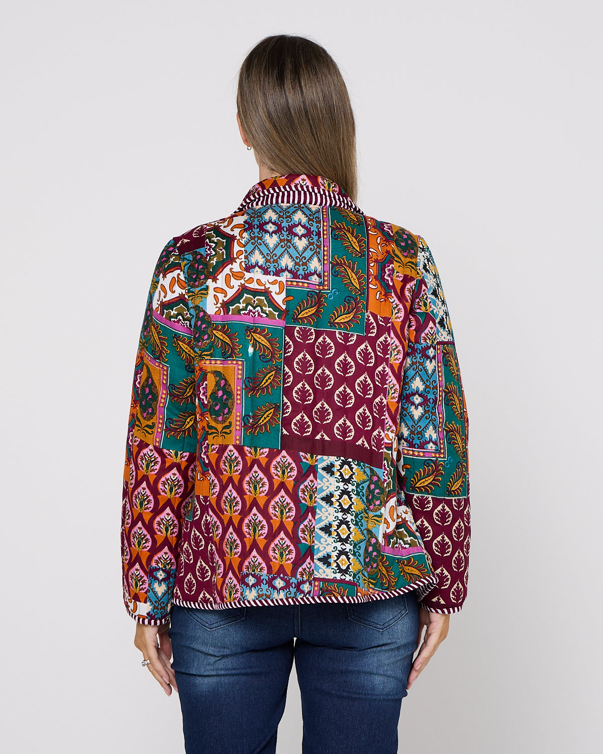 Prato Reversible Quilted Jacket - Patchwork Berry