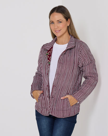 Prato Reversible Quilted Jacket - Patchwork Berry