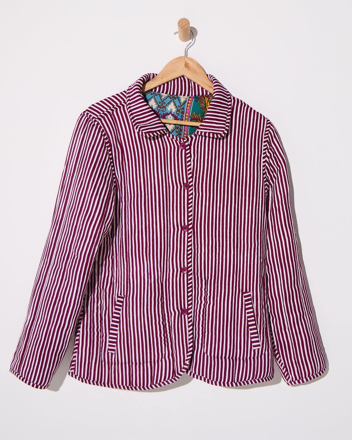 Prato Reversible Quilted Jacket - Patchwork Berry