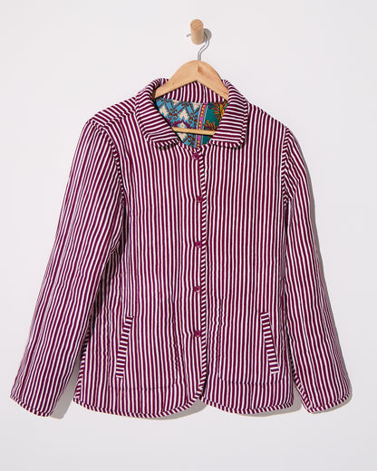 Prato Reversible Quilted Jacket - Patchwork Berry