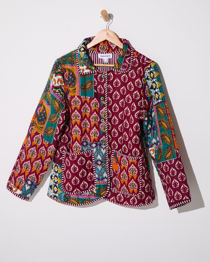 Prato Reversible Quilted Jacket - Patchwork Berry