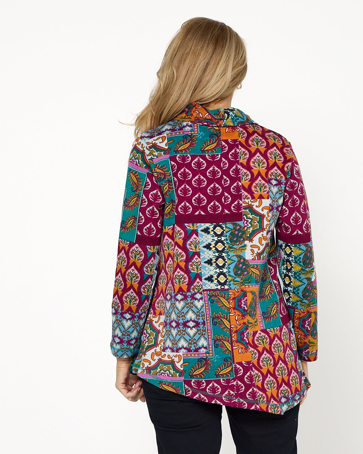 Prato Cowl Neck Top - Patchwork