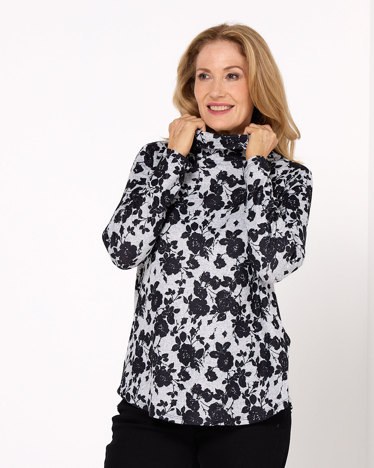 Tallarook Top - Grey Floral