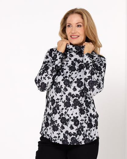 Tallarook Top - Grey Floral