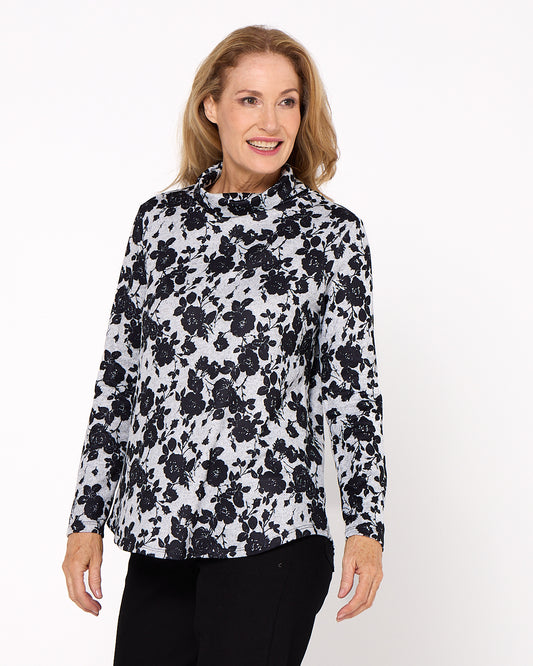 Tallarook Top - Grey Floral