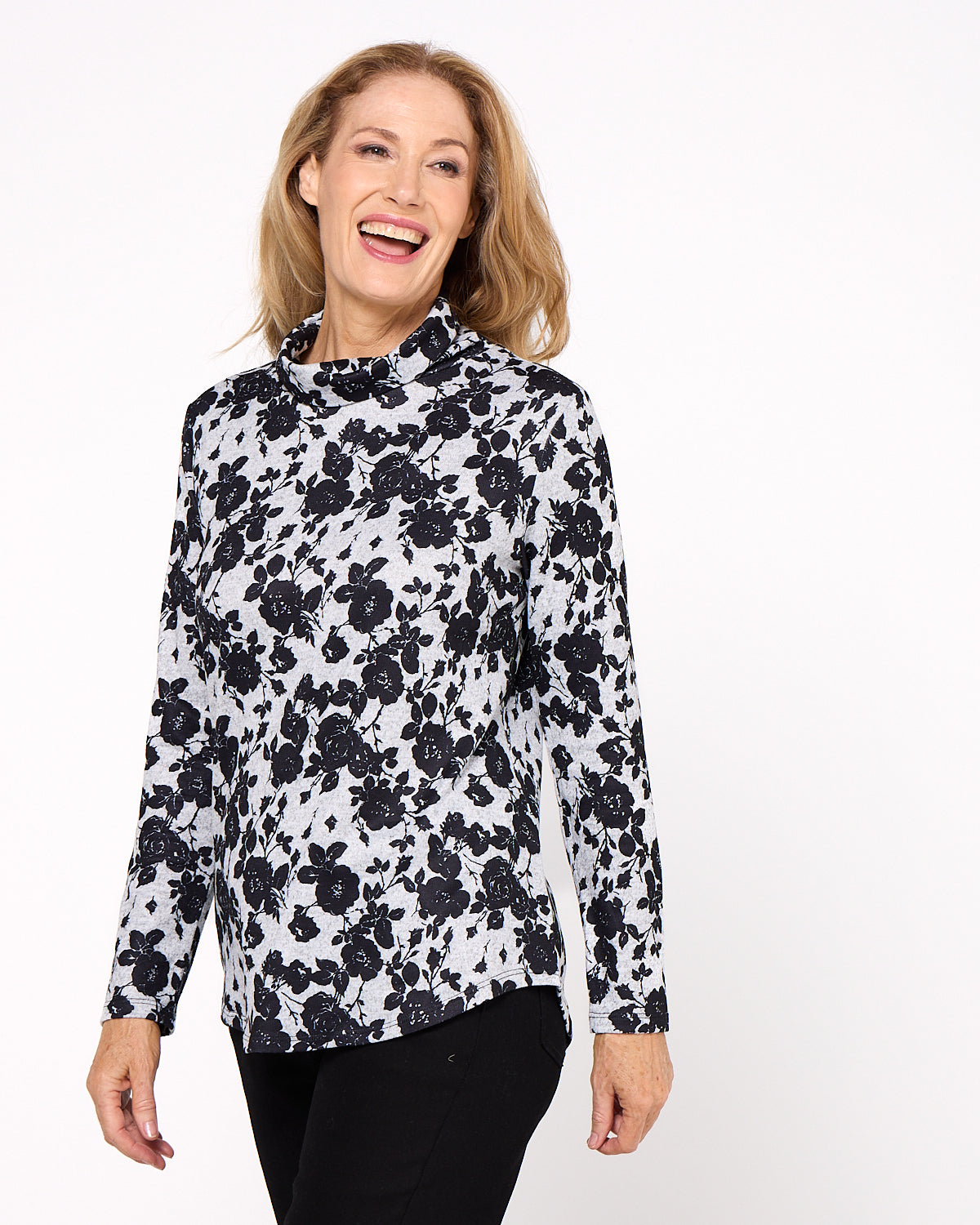 Tallarook Top - Grey Floral