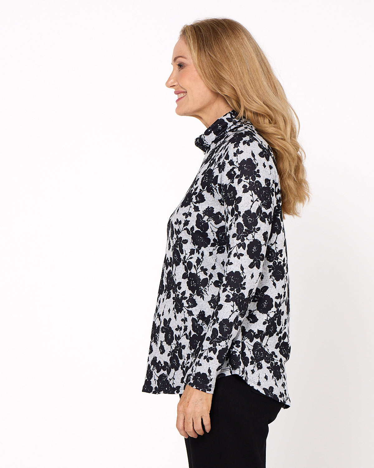 Tallarook Top - Grey Floral