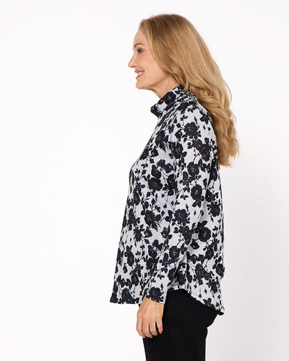 Tallarook Top - Grey Floral