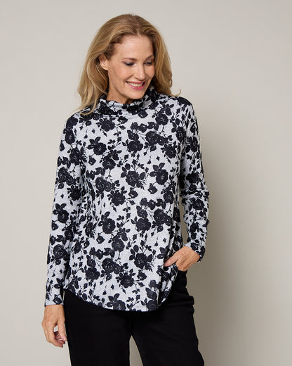 Tallarook Top - Grey Floral