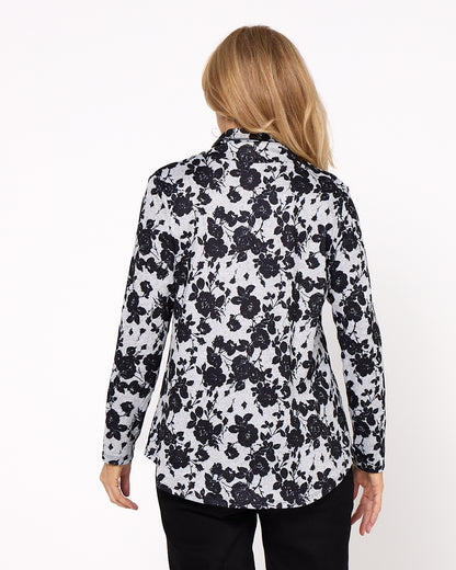Tallarook Top - Grey Floral
