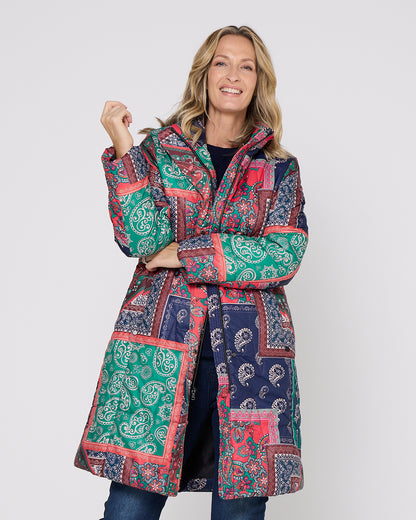 Aspen Puffer Coat - Paisley Patch
