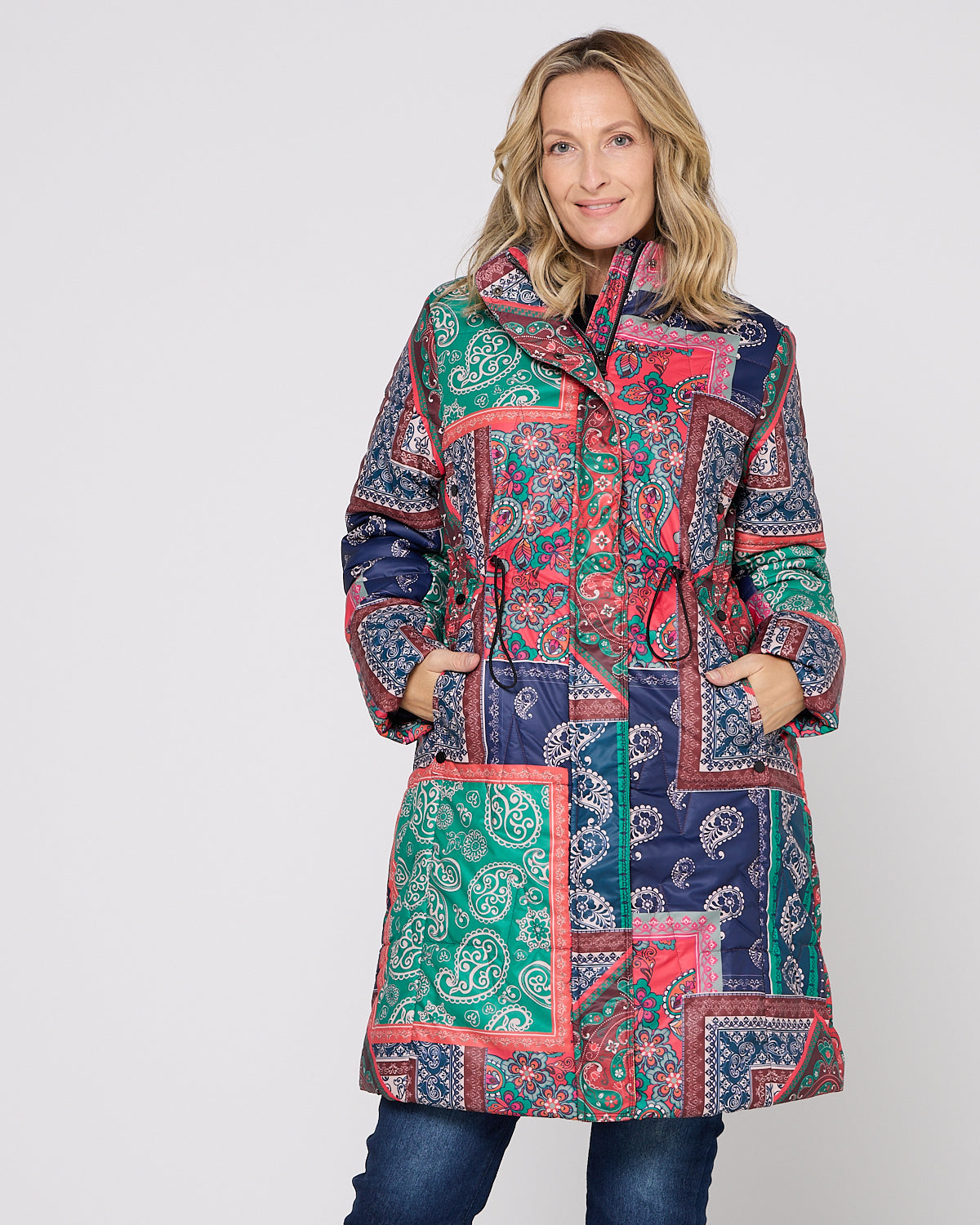 Aspen Puffer Coat - Paisley Patch