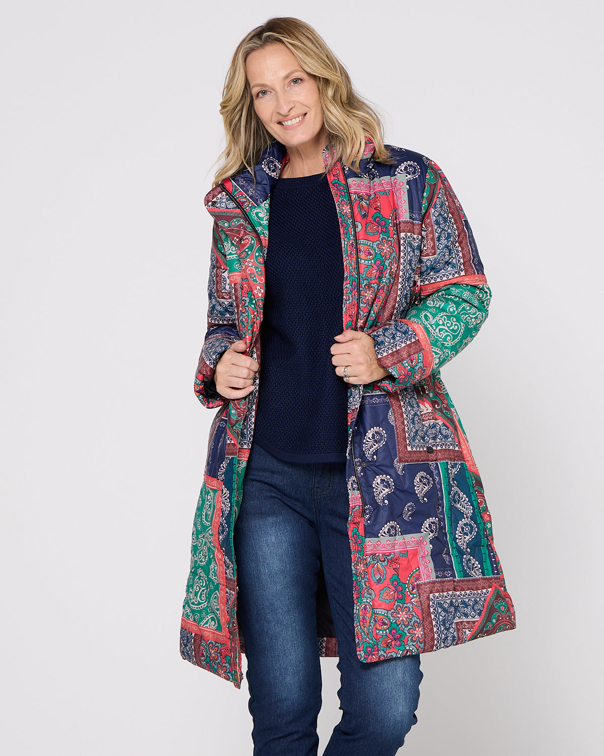 Aspen Puffer Coat - Paisley Patch