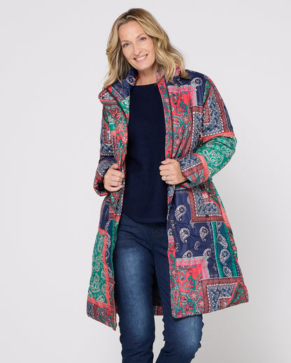 Aspen Puffer Coat - Paisley Patch