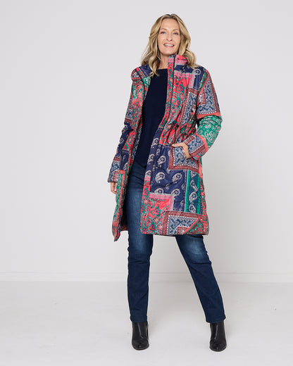 Aspen Puffer Coat - Paisley Patch