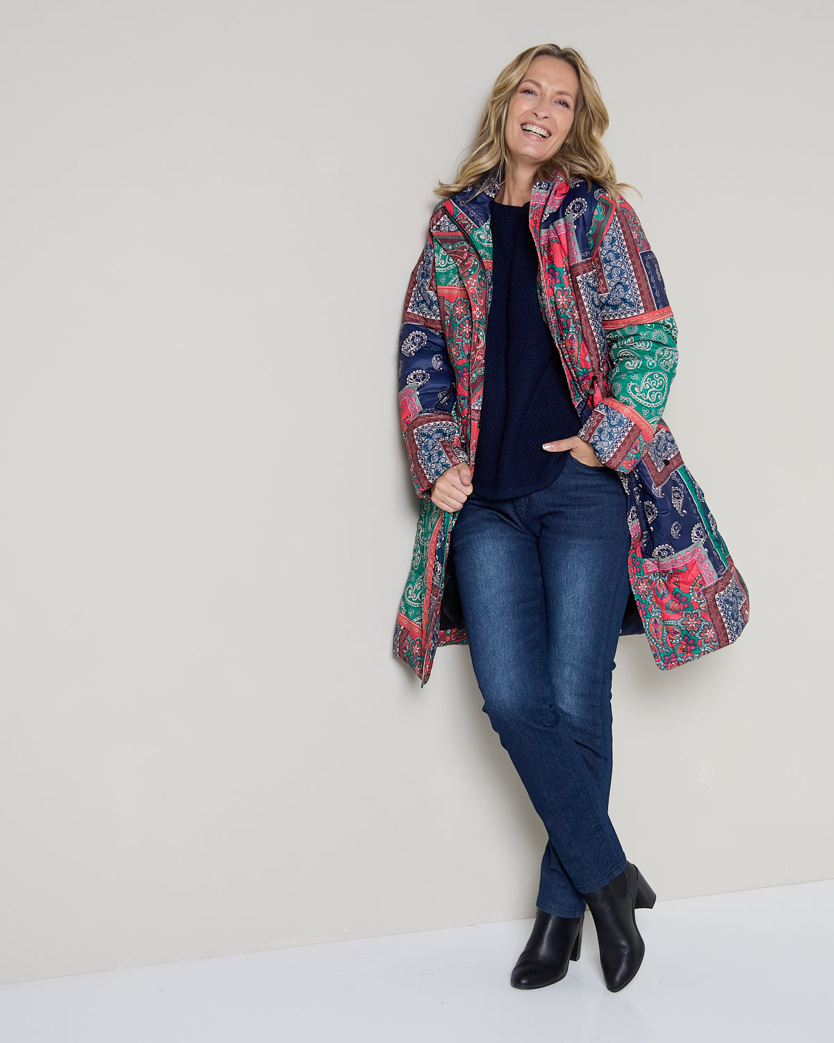 Aspen Puffer Coat - Paisley Patch