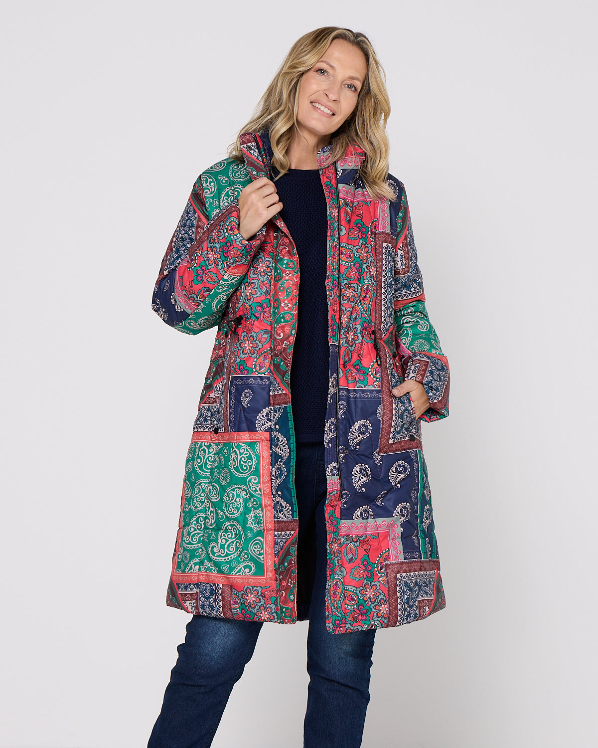 Aspen Puffer Coat - Paisley Patch