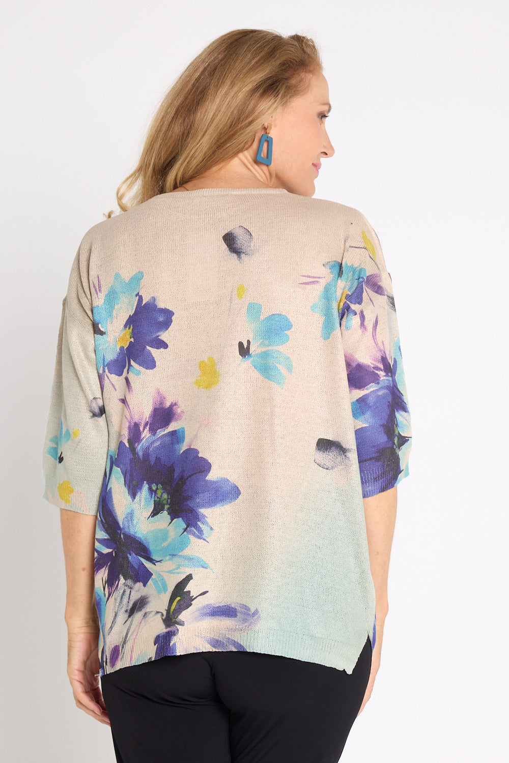 Noelene Knit Top - Purple Floral