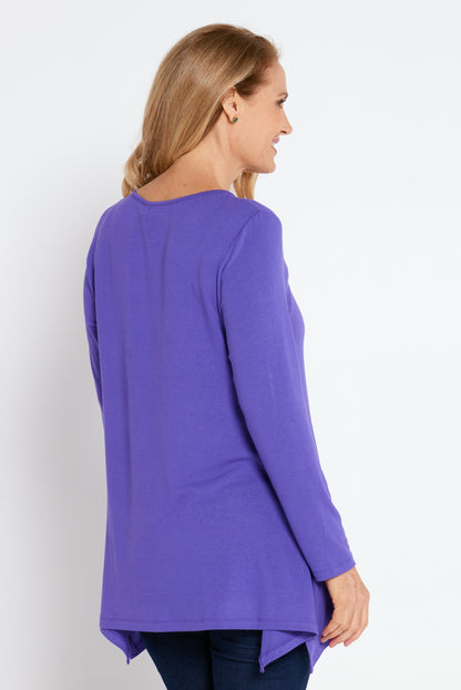 Andrea Long Sleeve Top - Purple