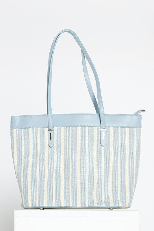 Marissa Tote Bag - Blue/Stripe