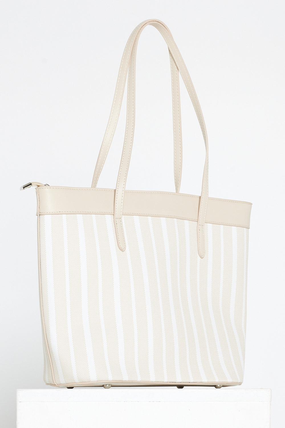 Marissa Tote Bag - Cream/Stripe