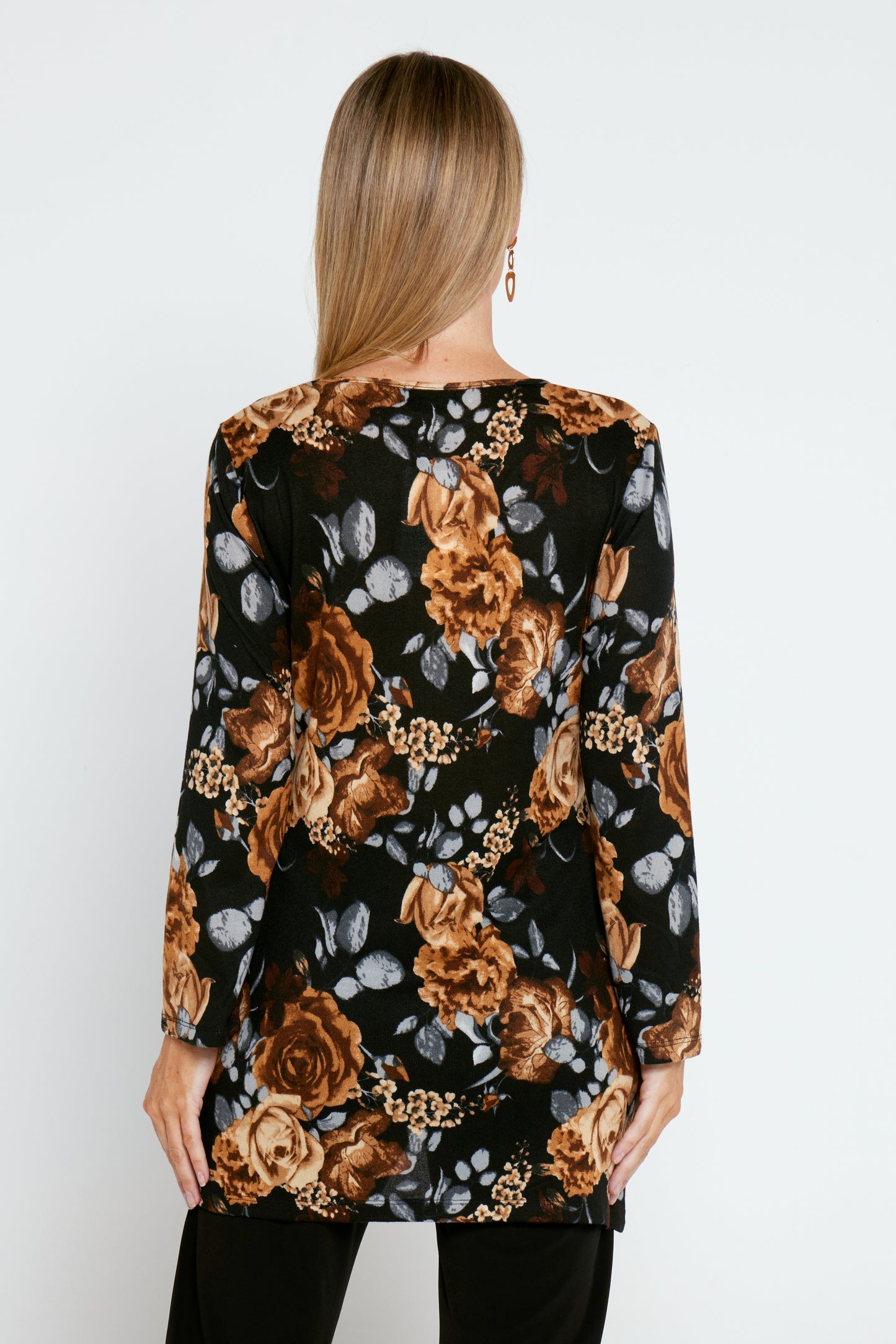 Addie Long Sleeve Knit Top - Autumn Bloom