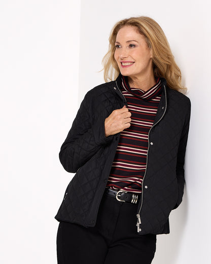 Tallarook Top - Burgundy Stripe