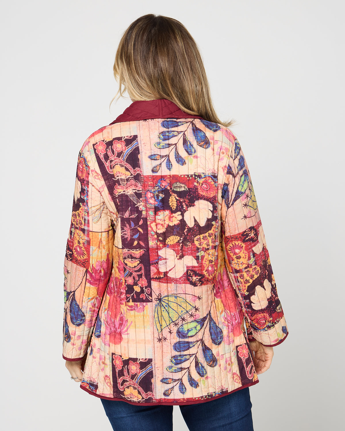 Quinn Reversible Quilted Jacket - Ruby Patchwork