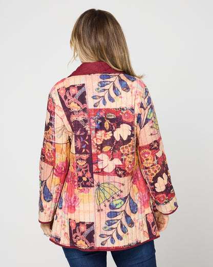 Quinn Reversible Quilted Jacket - Ruby Patchwork