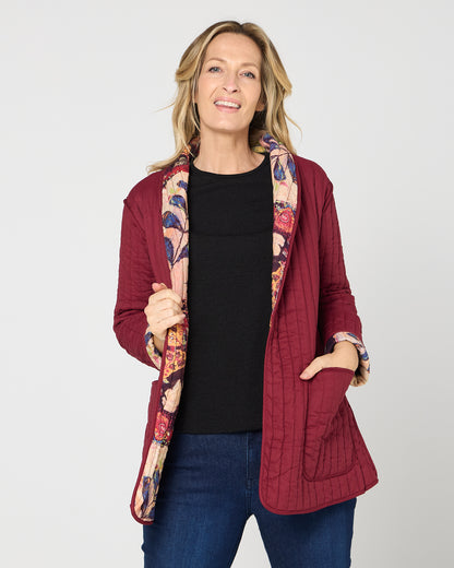Quinn Reversible Quilted Jacket - Ruby Patchwork