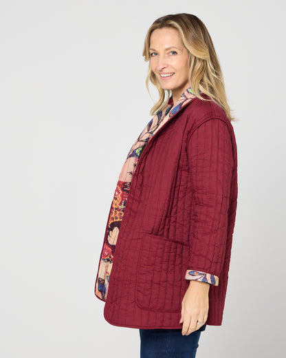 Quinn Reversible Quilted Jacket - Ruby Patchwork