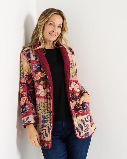 Quinn Reversible Quilted Jacket - Ruby Patchwork
