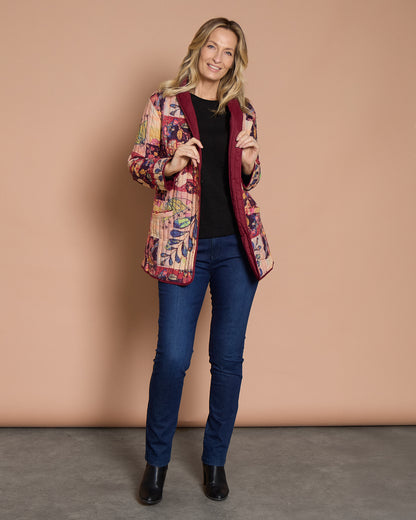 Quinn Reversible Quilted Jacket - Ruby Patchwork