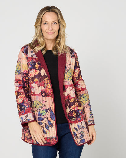 Quinn Reversible Quilted Jacket - Ruby Patchwork
