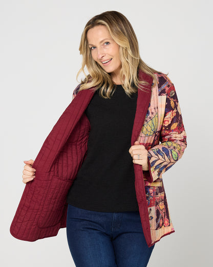 Quinn Reversible Quilted Jacket - Ruby Patchwork