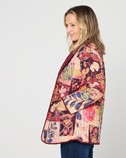 Quinn Reversible Quilted Jacket - Ruby Patchwork