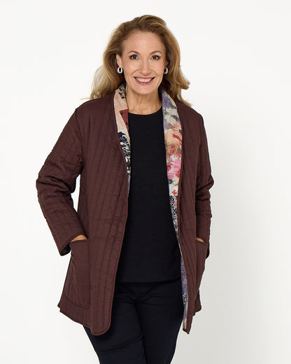 Quinn Reversible Quilted Jacket - Patchwork Mocha