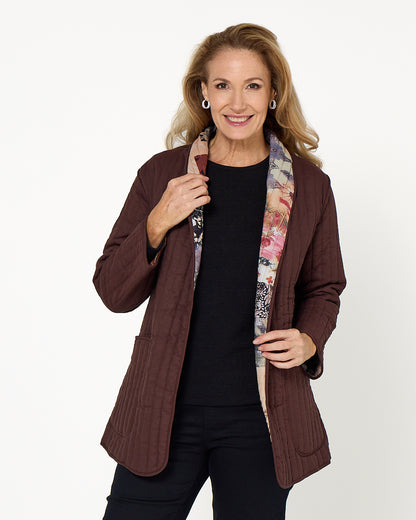 Quinn Reversible Quilted Jacket - Patchwork Mocha