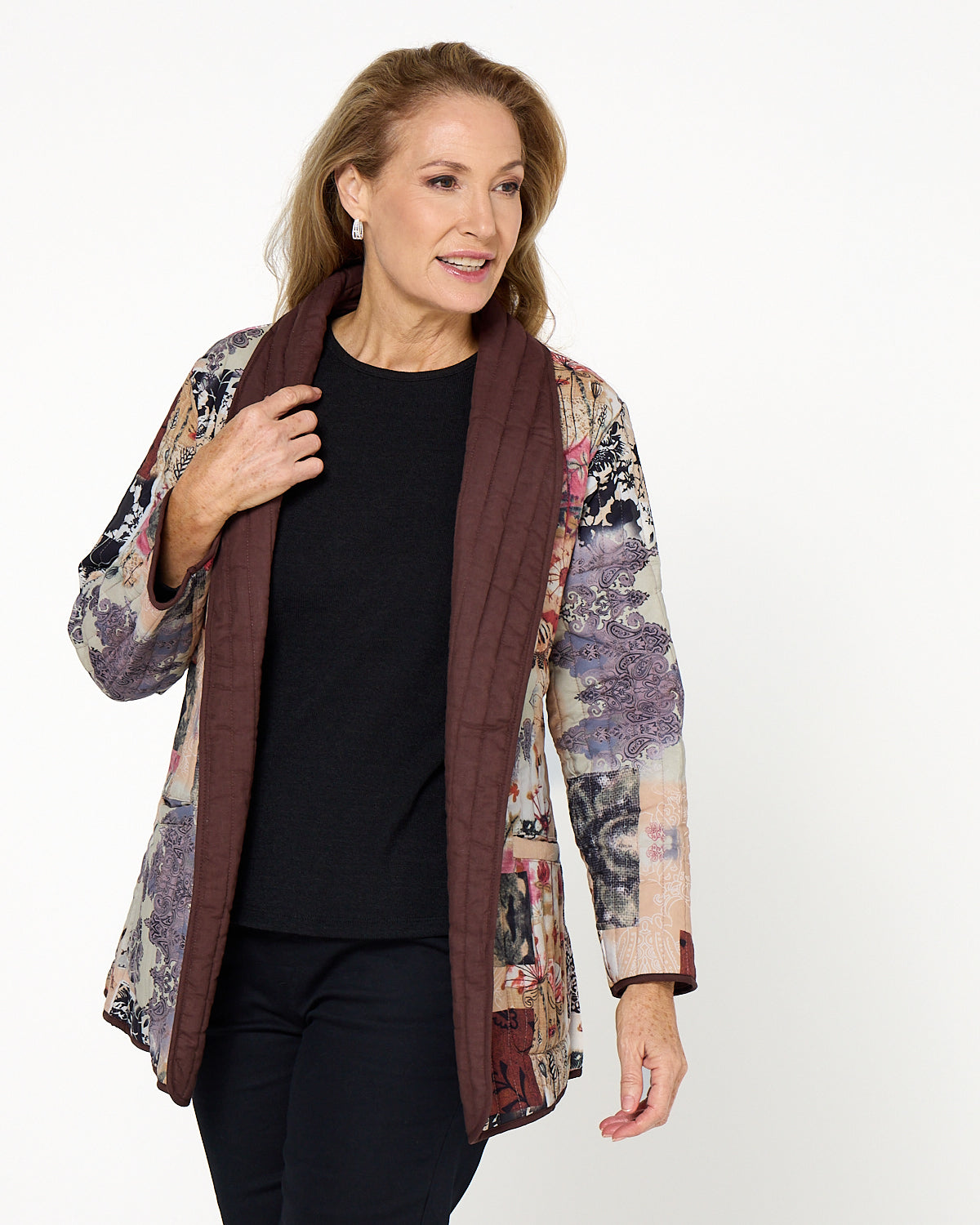 Quinn Reversible Quilted Jacket - Patchwork Mocha