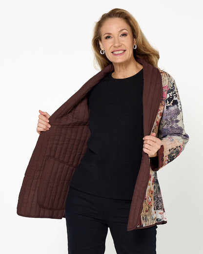 Quinn Reversible Quilted Jacket - Patchwork Mocha