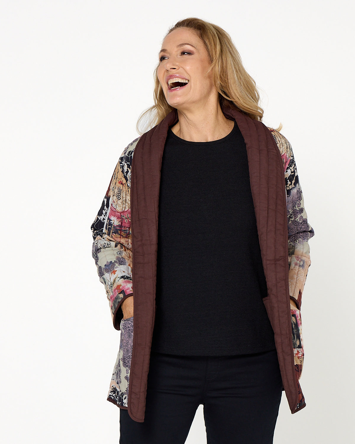 Quinn Reversible Quilted Jacket - Patchwork Mocha