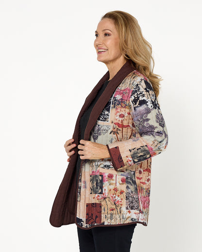 Quinn Reversible Quilted Jacket - Patchwork Mocha