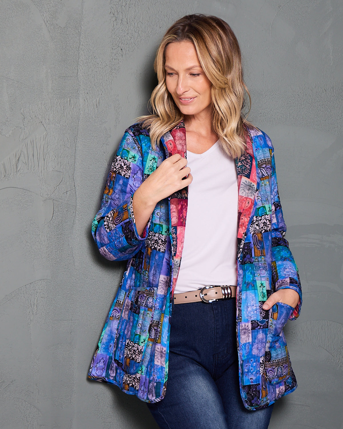 Quinn Reversible Quilted Jacket - Patchwork