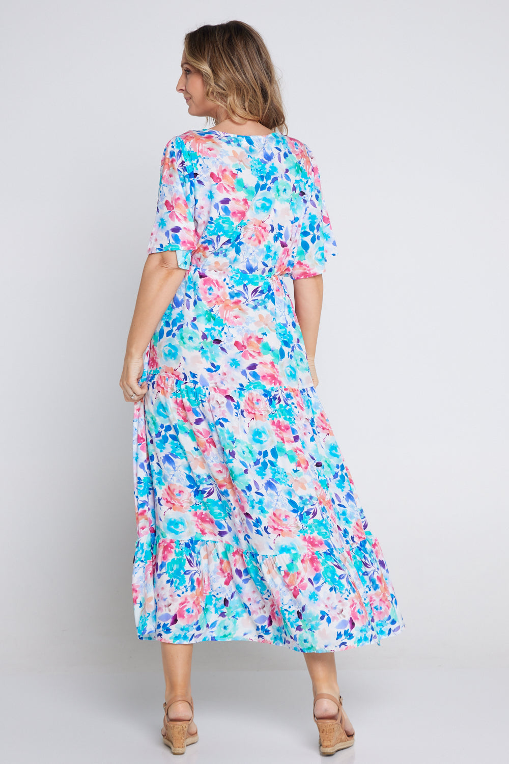 Quinn Maxi Dress - Blue/Rose Floral