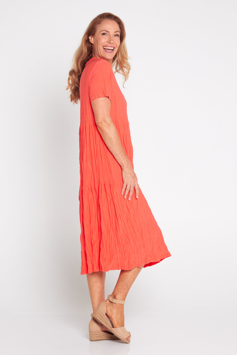 Stella Tiered Dress - Melon