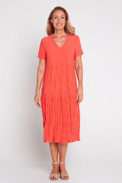 Stella Tiered Dress - Melon