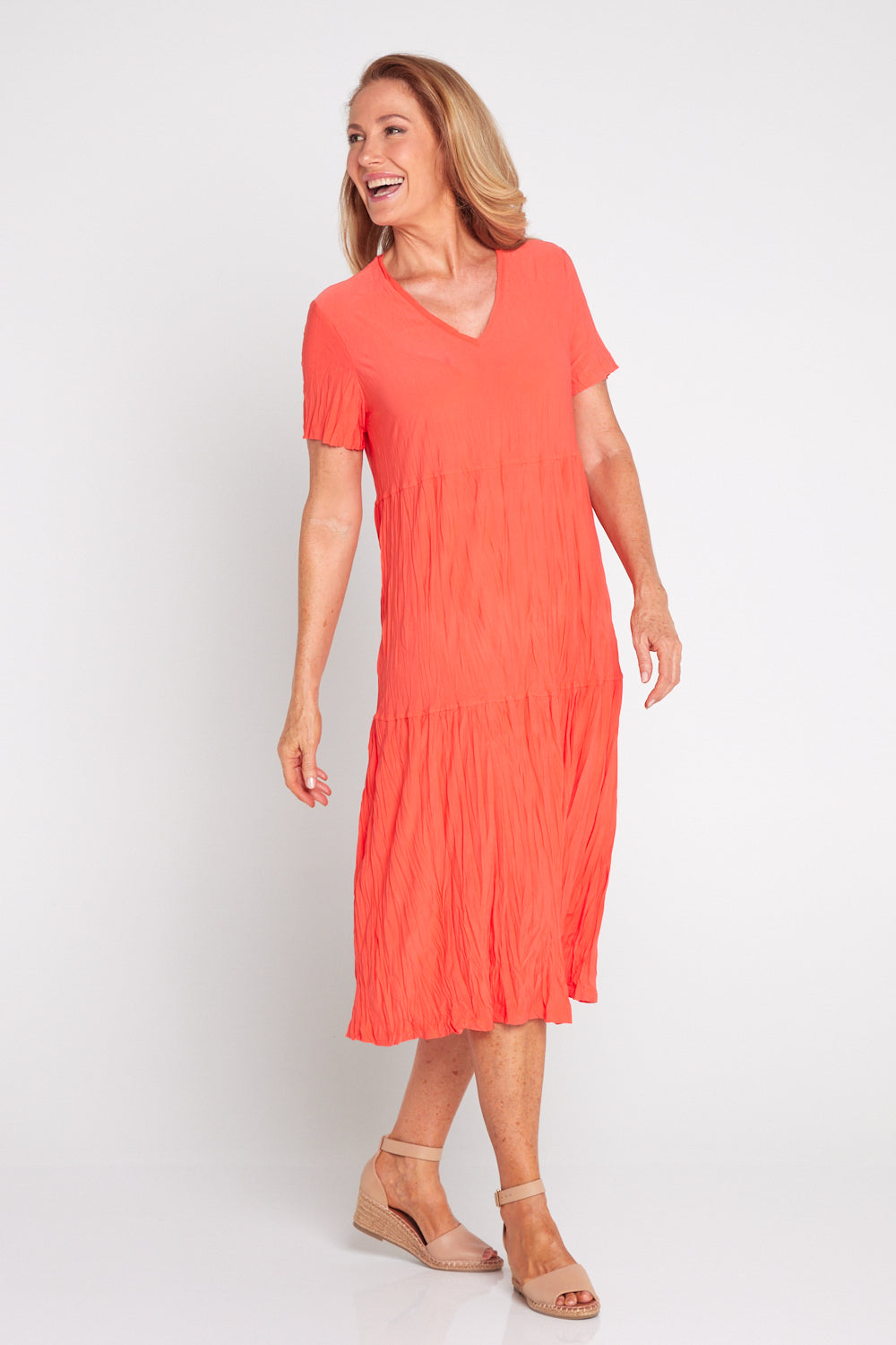 Stella Tiered Dress - Melon